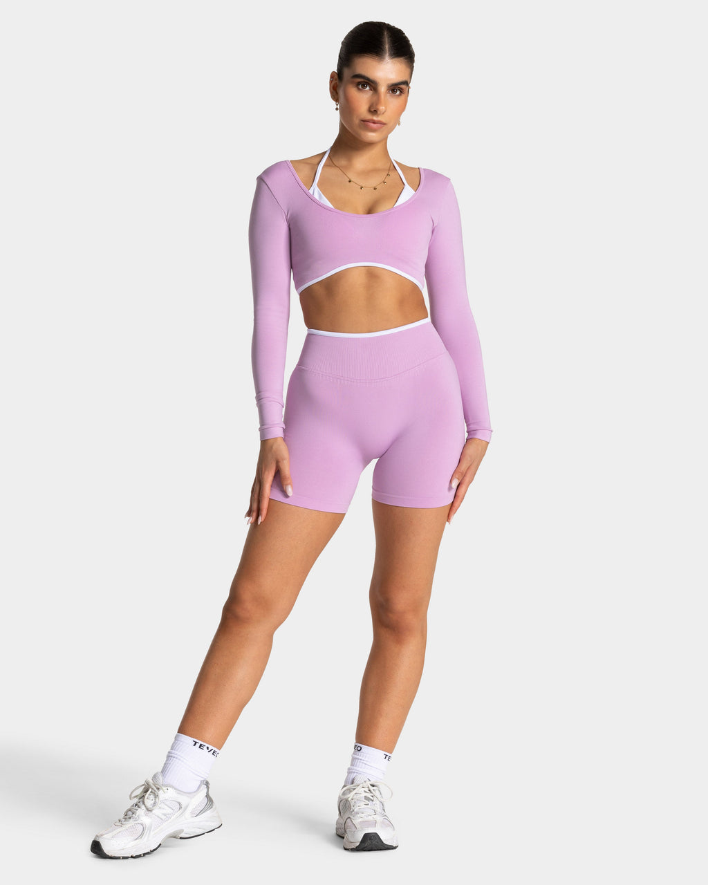 Contrastline Sculpt Scrunch Shorts "Orchid"