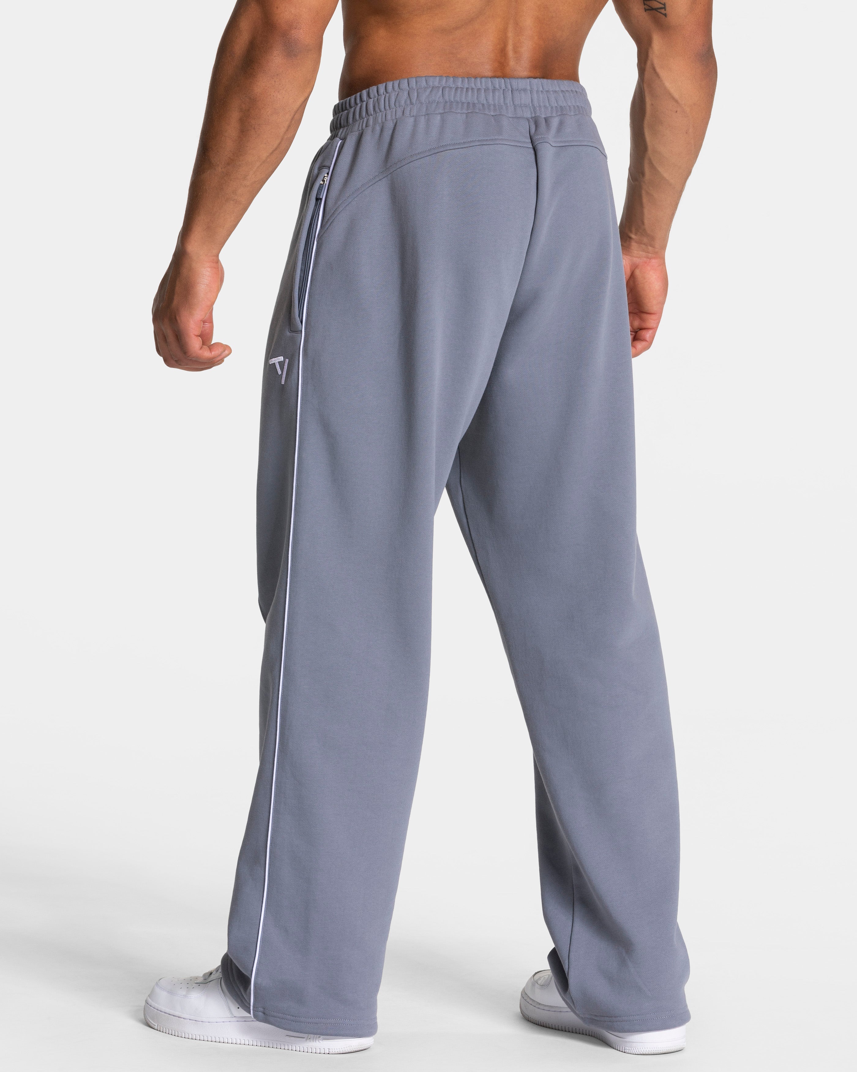 Contrastline Straight Leg Jogger "Eisgrau - Weiß"
