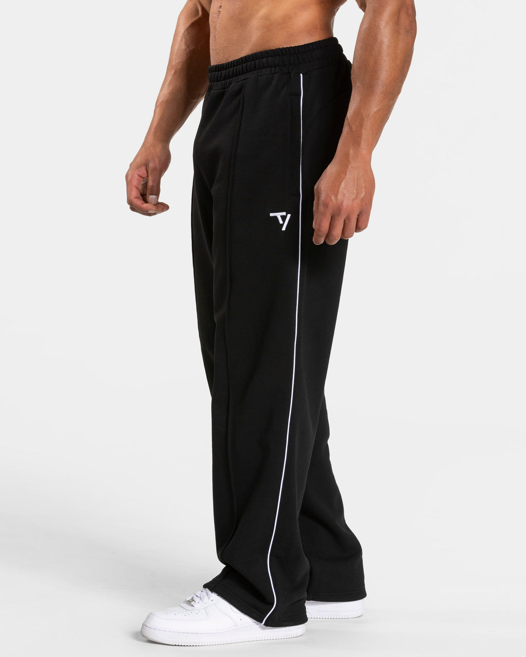 Contrastline Straight Leg Jogger "Schwarz - Weiß"