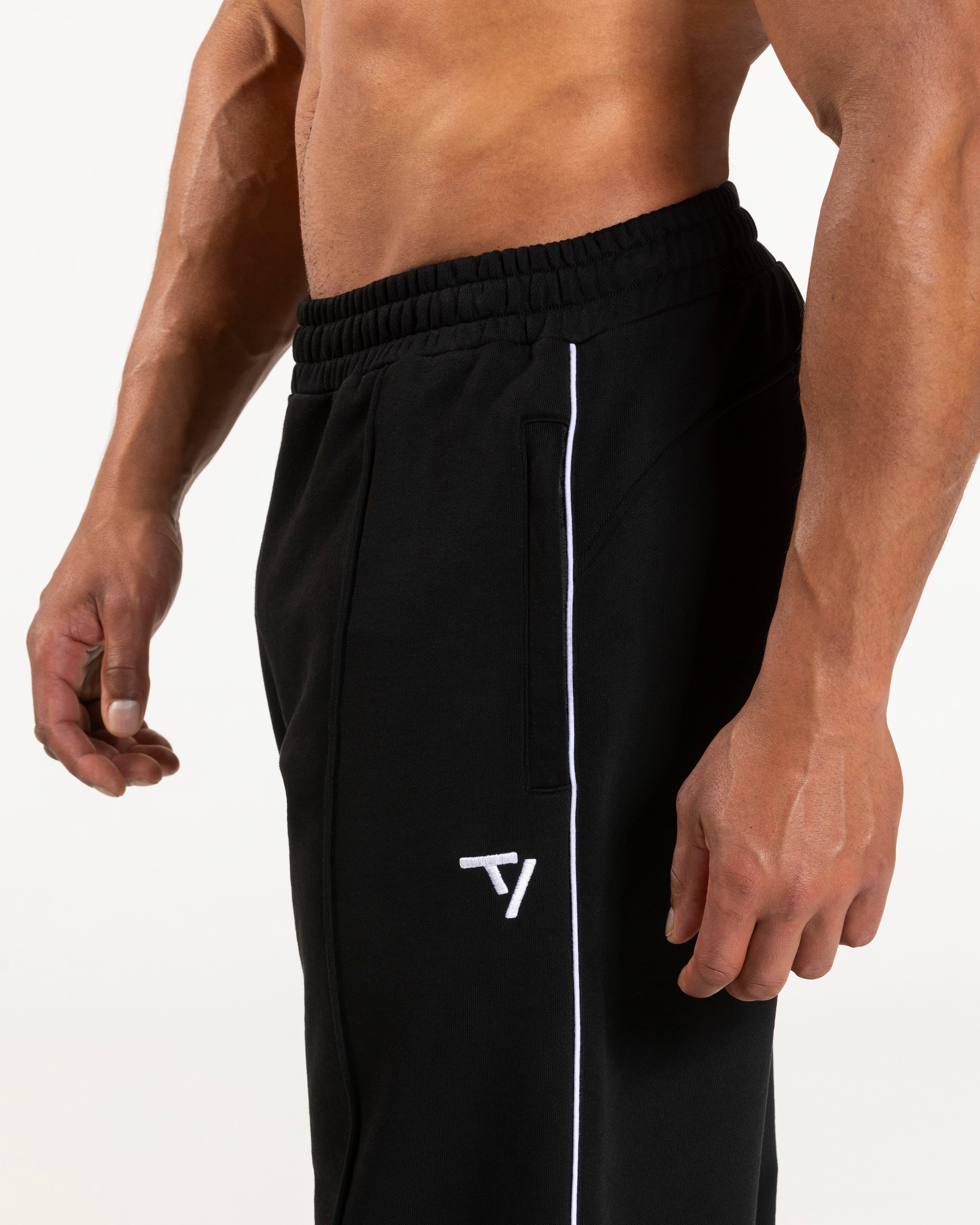 Contrastline Straight Leg Jogger "Schwarz - Weiß"