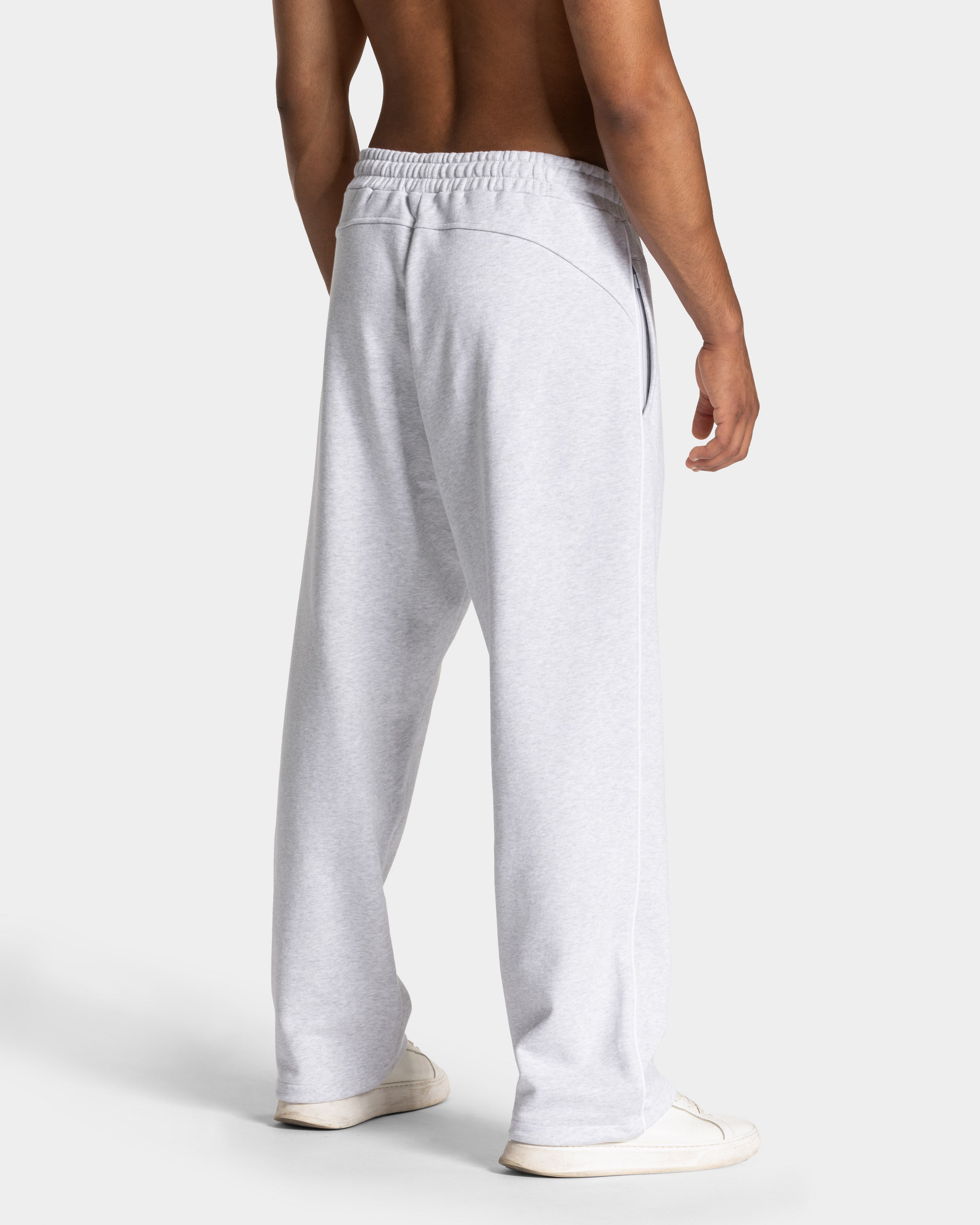 Contrastline Straight Leg Jogger "Weiß Meliert - Weiß"