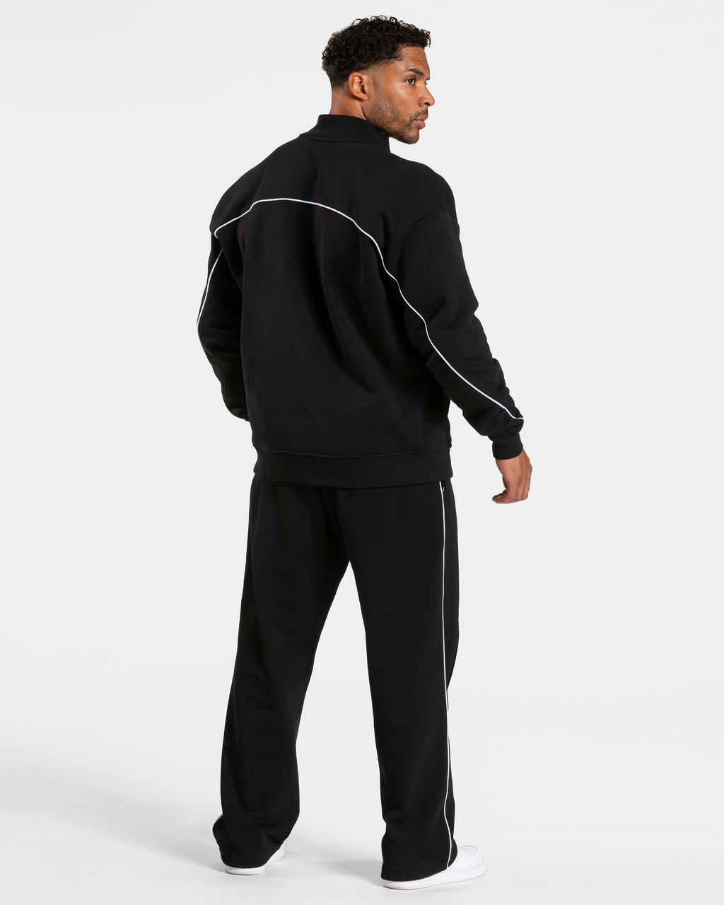 Contrastline Zip Sweater "Schwarz - Weiß"