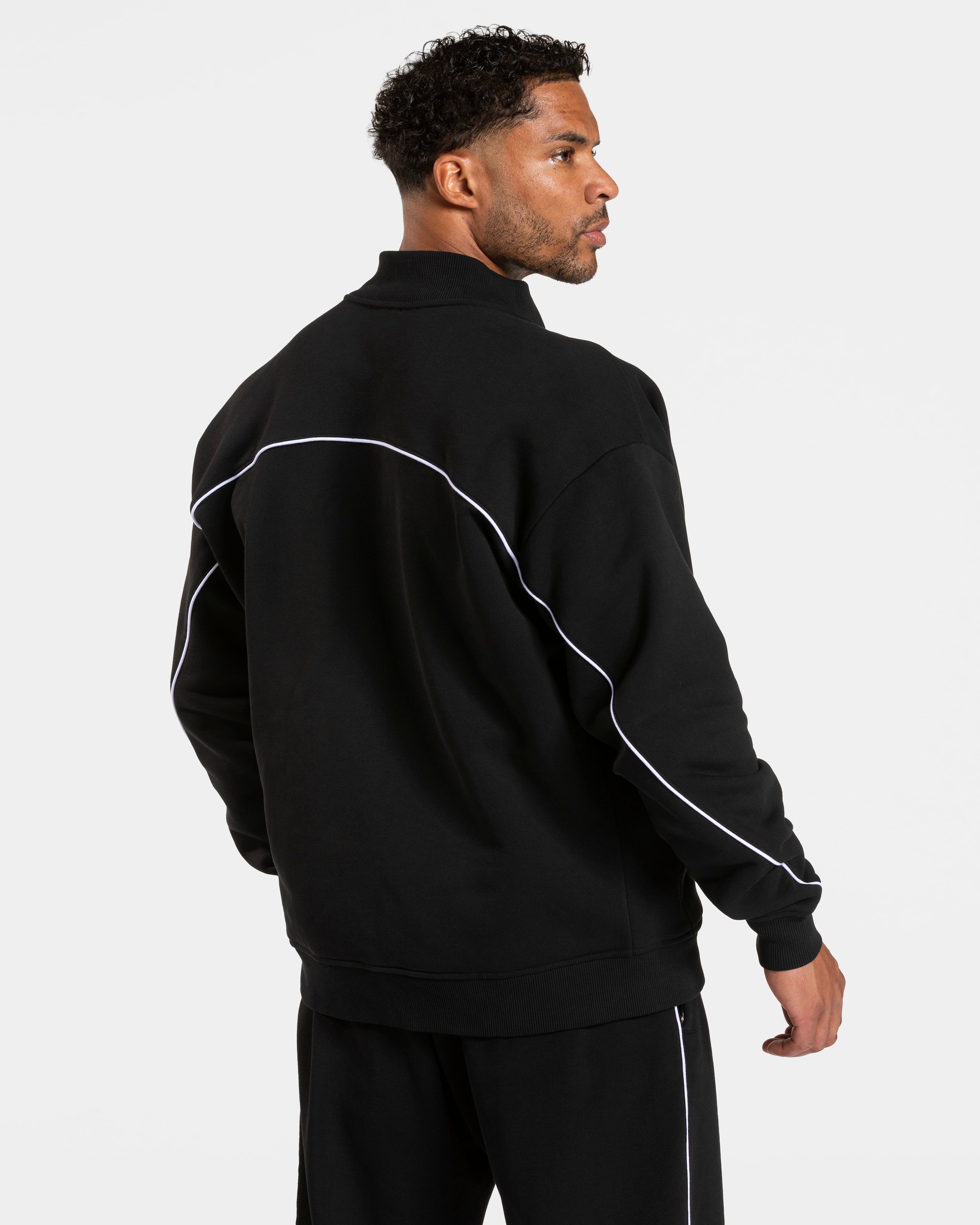 Contrastline Zip Sweater "Schwarz - Weiß"