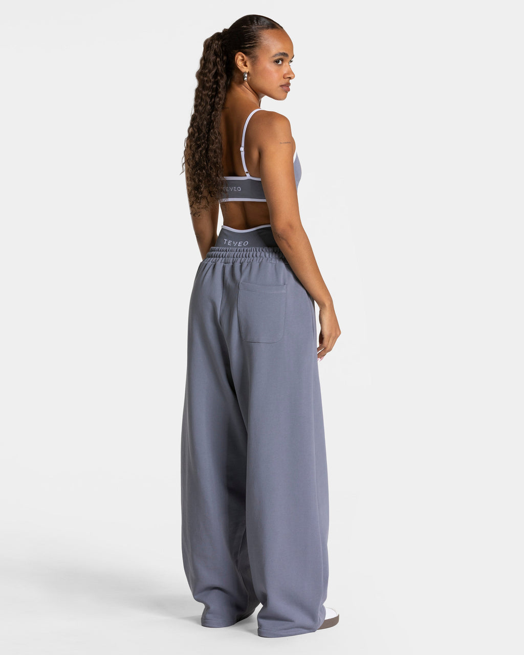 Contrastline Wide Leg Jogger  "Eisgrau"