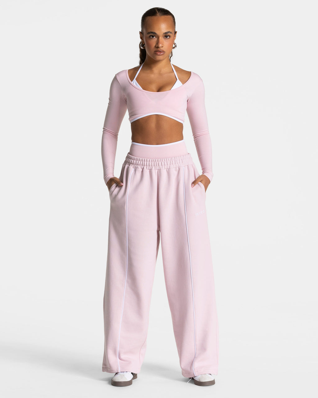 Contrastline Wide Leg Jogger  "Rosa"