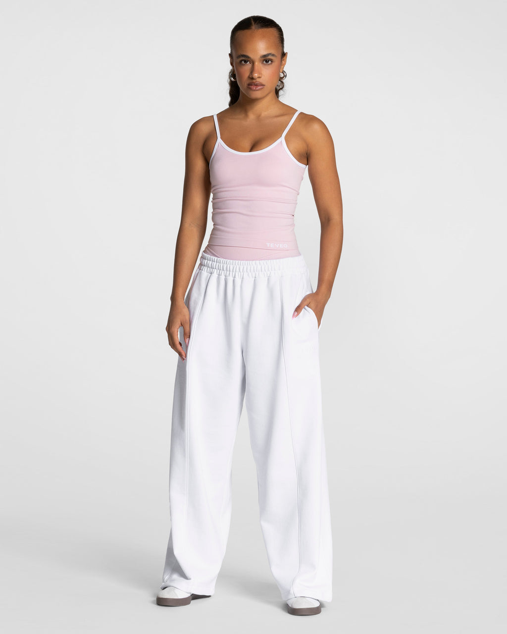 Contrastline Wide Leg Jogger  "Weiß"