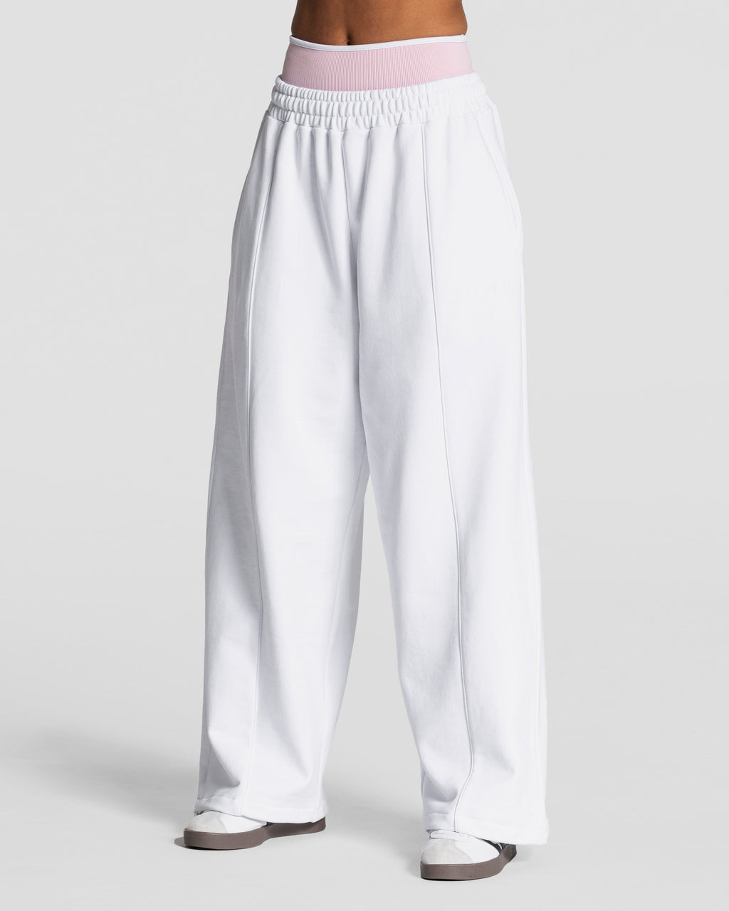 Contrastline Wide Leg Jogger  "Weiß"