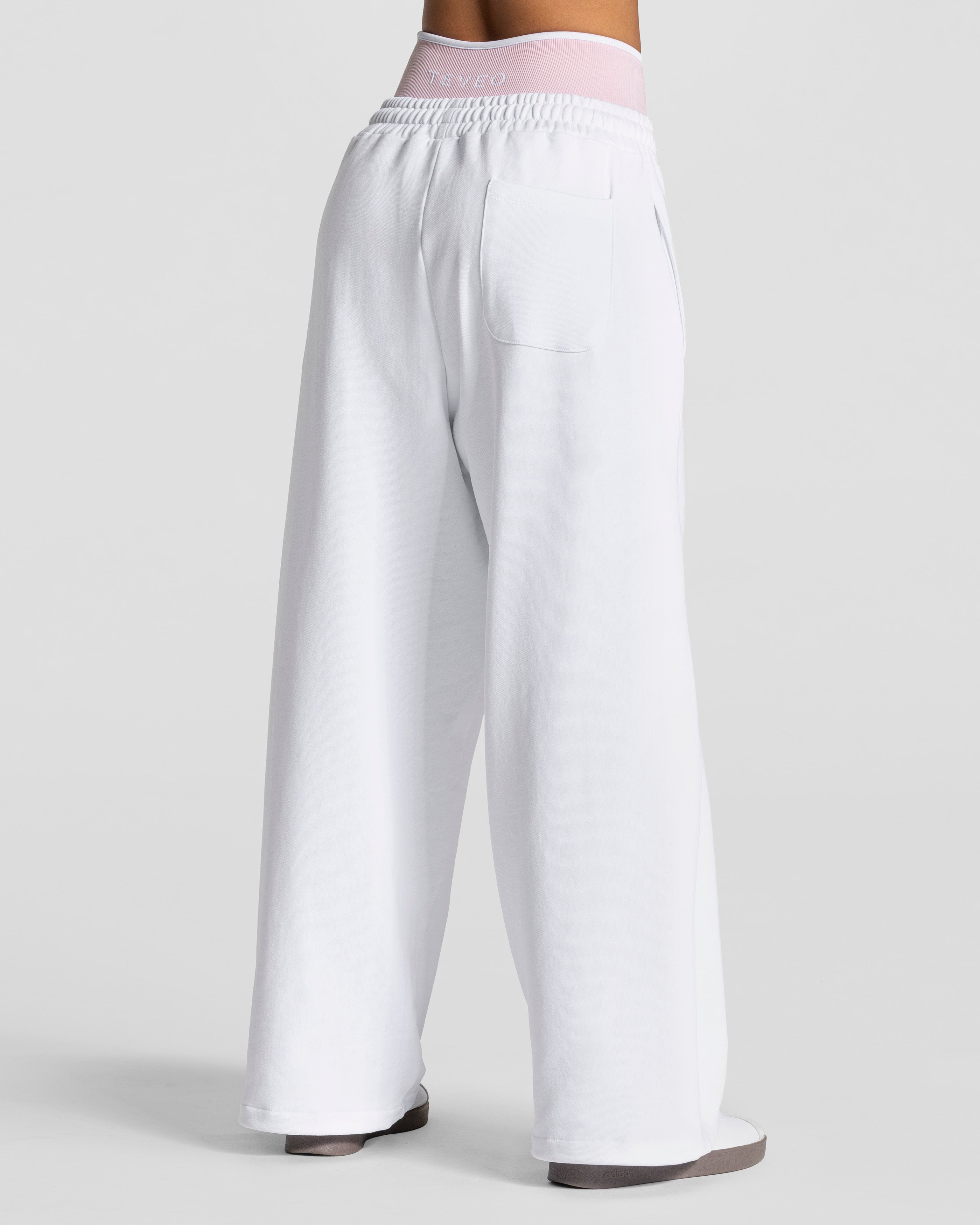 Contrastline Wide Leg Jogger  "Weiß"