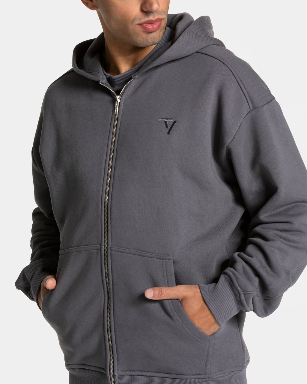 Contrastline Zip Jacke "Graphit"