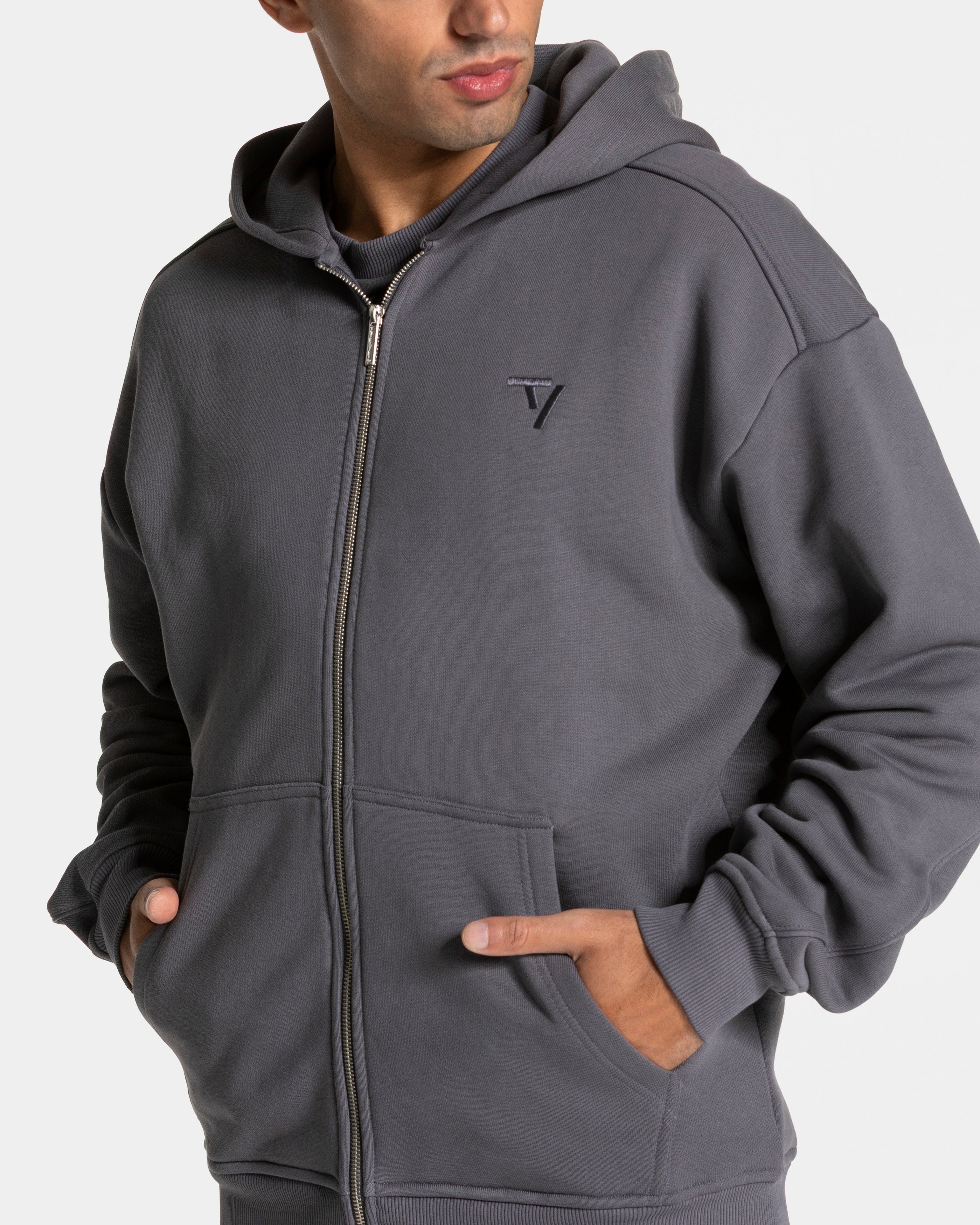 Contrastline Zip Jacke "Graphit"