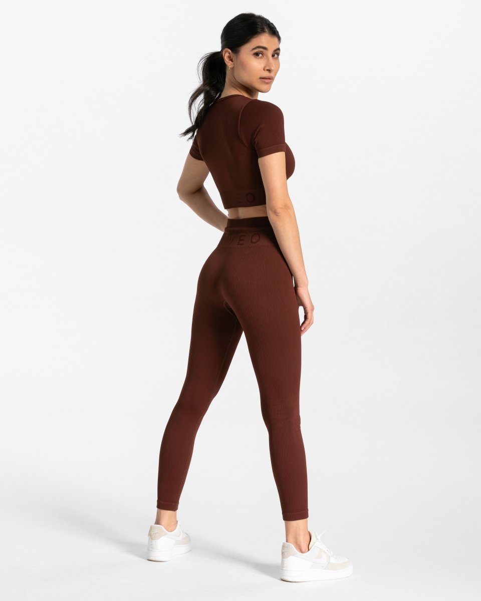Ribbed Leggings "Mahagoni"