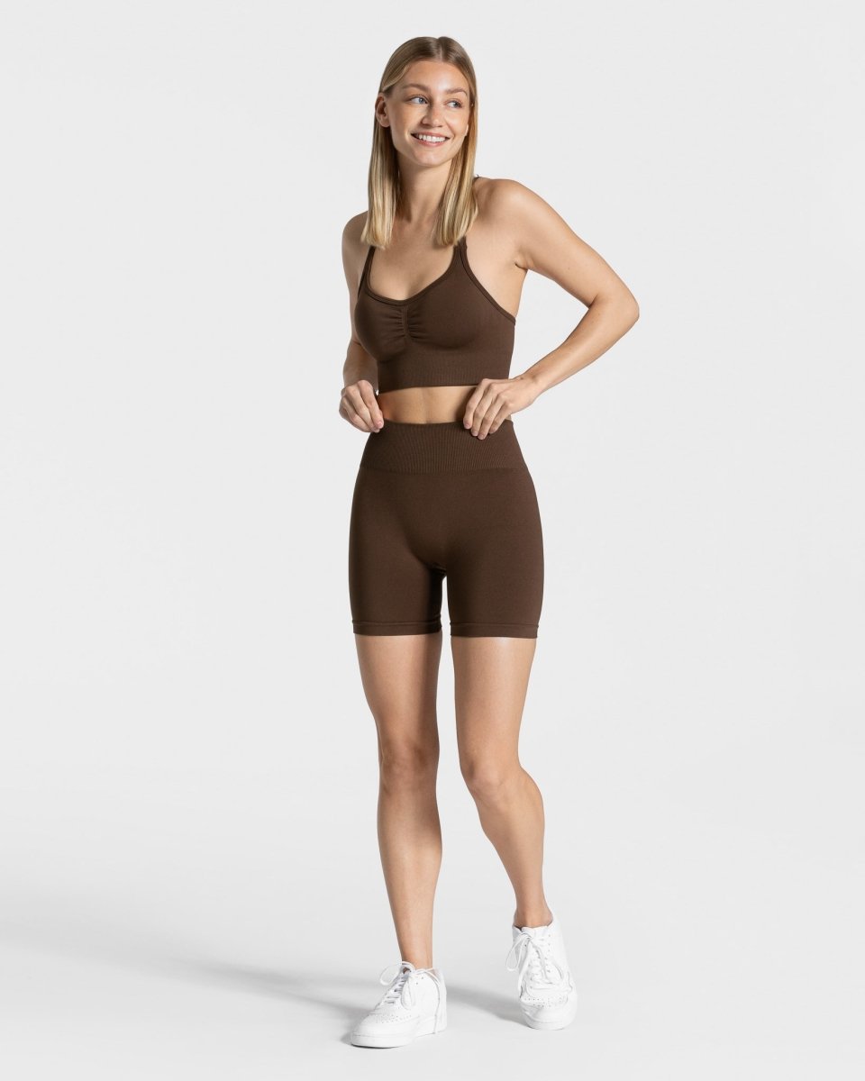 Timeless Scrunch Shorts "Dunkelbraun"